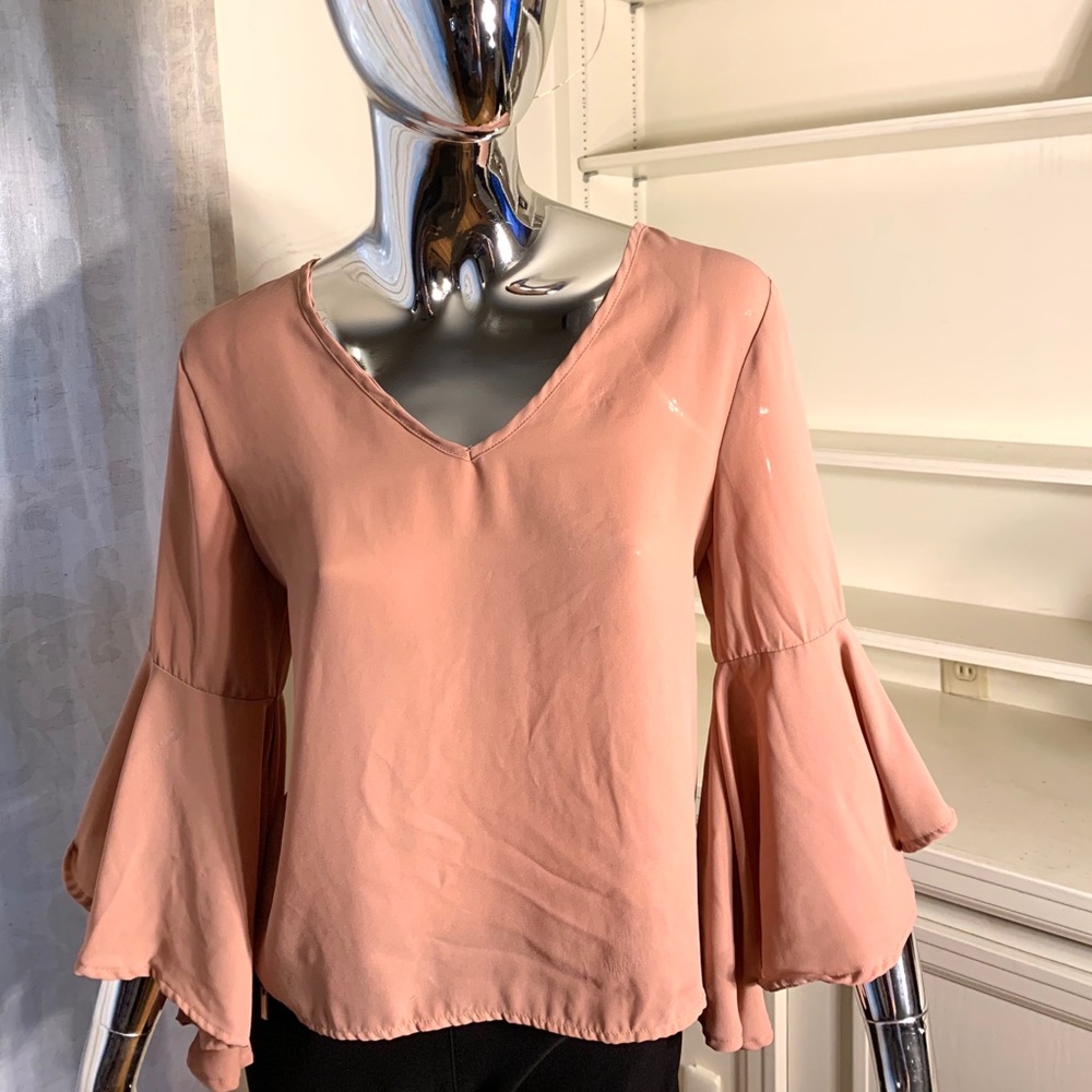 Mauve top with flare sleeves
